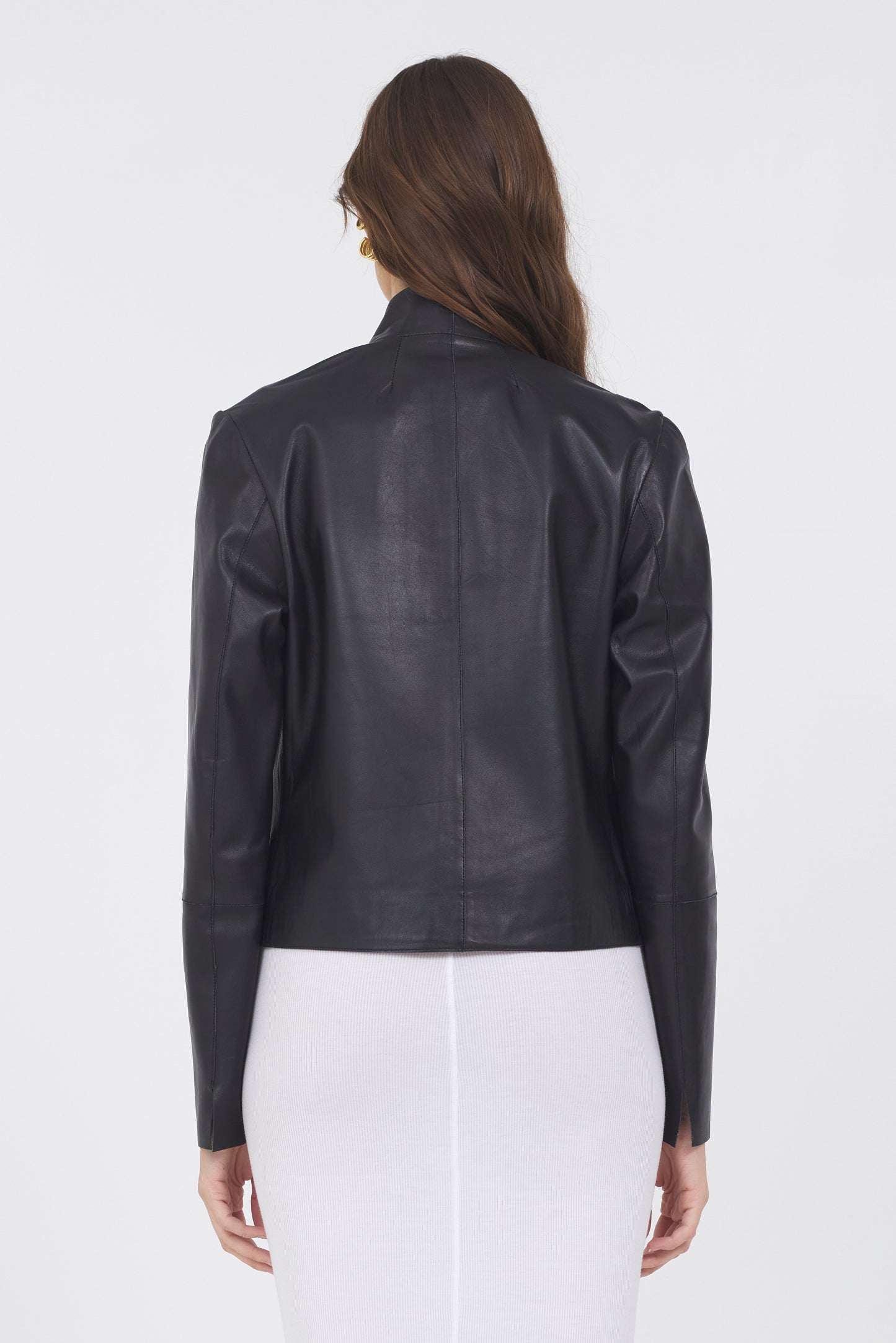 Tessa Washed Leather Jacket Black