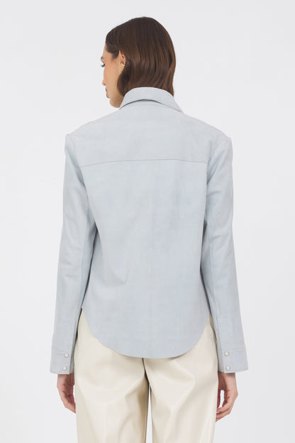 Rowan Washed Suede Jacket Sky