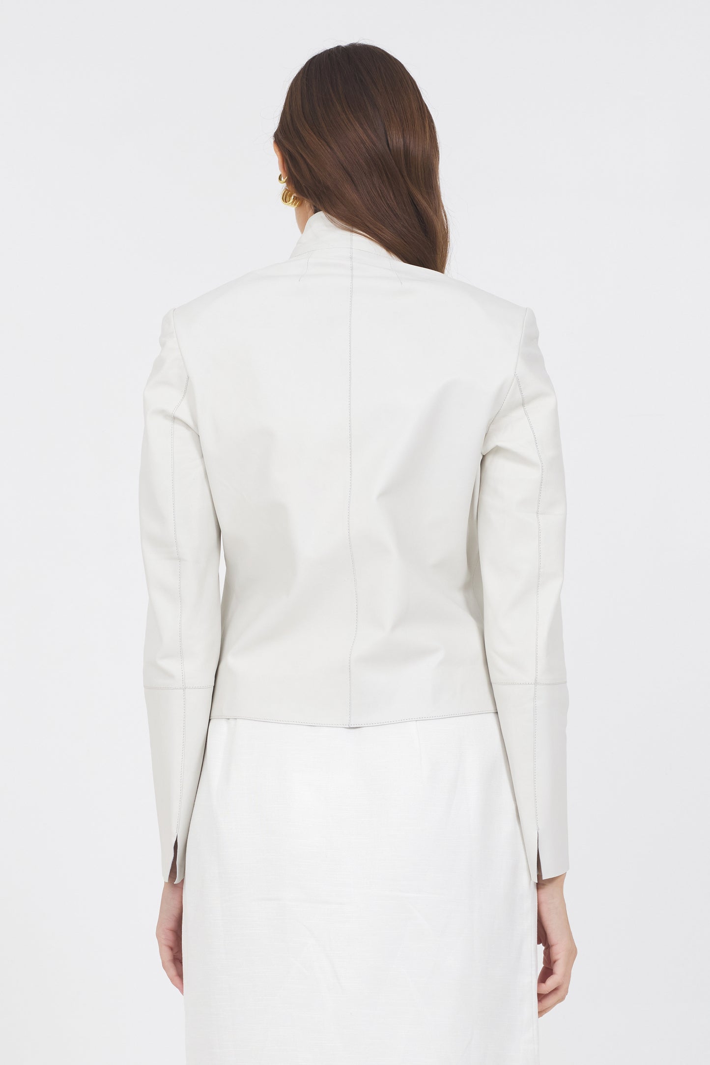 Tessa Washed Leather Jacket White