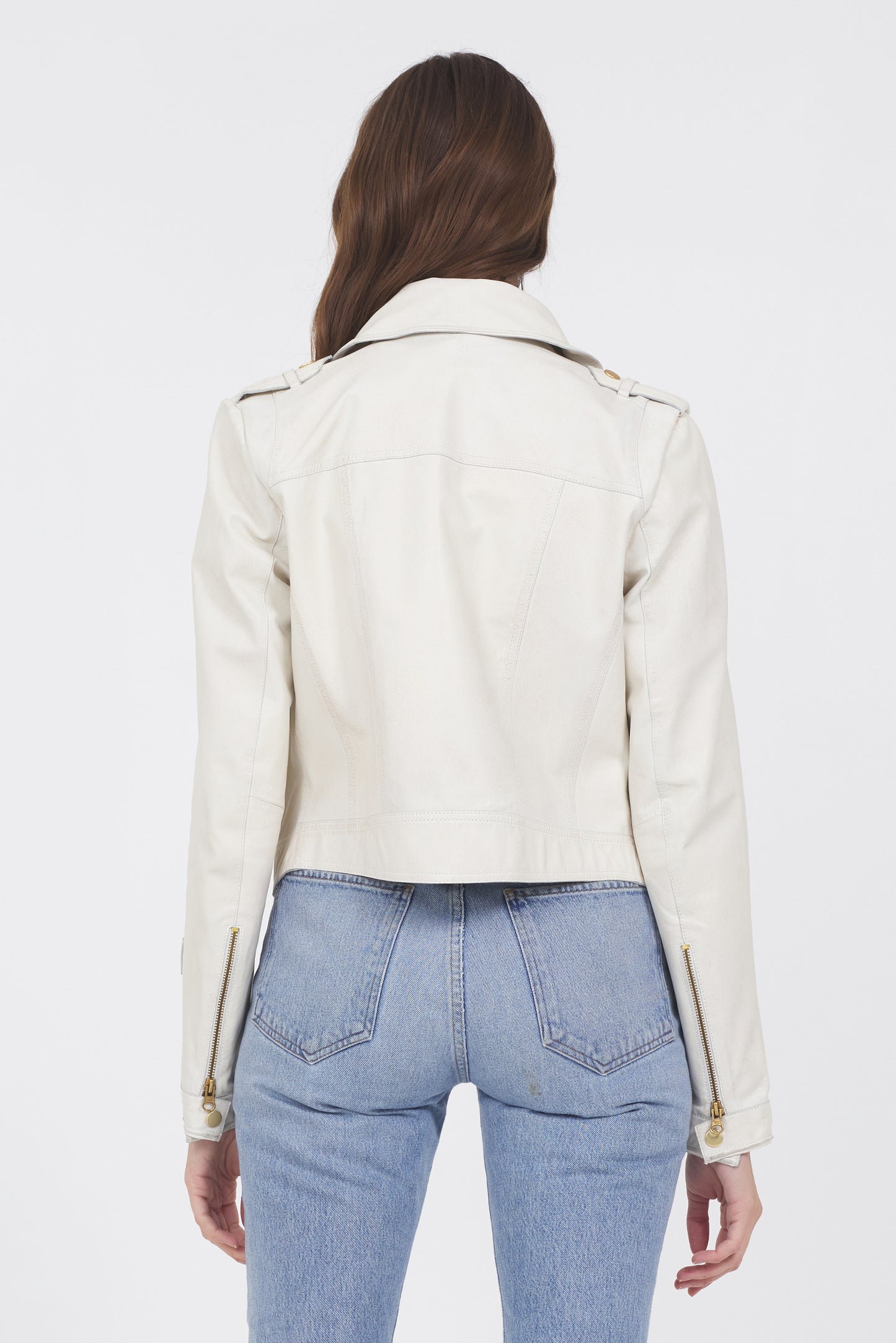 Josey Vintage Leather Jacket Coconut