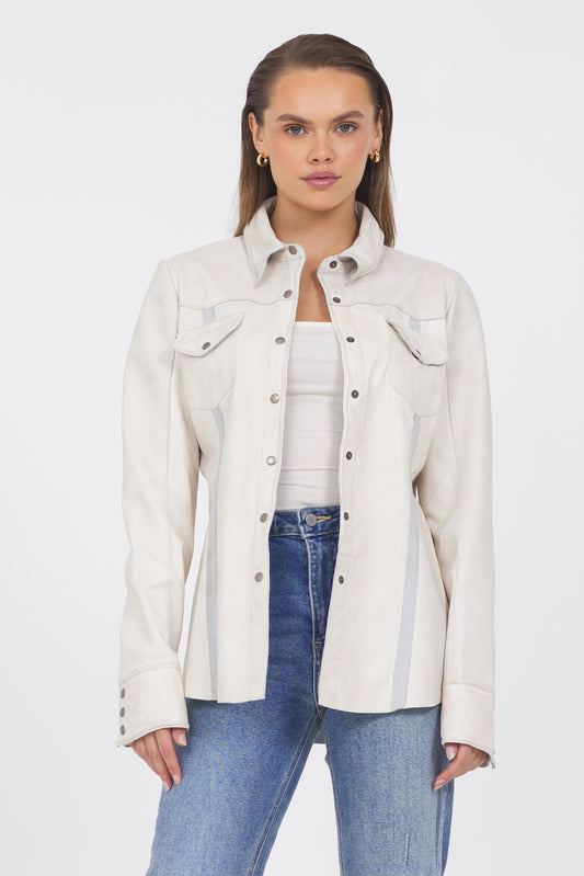 Robin Vintage Leather Jacket Coconut