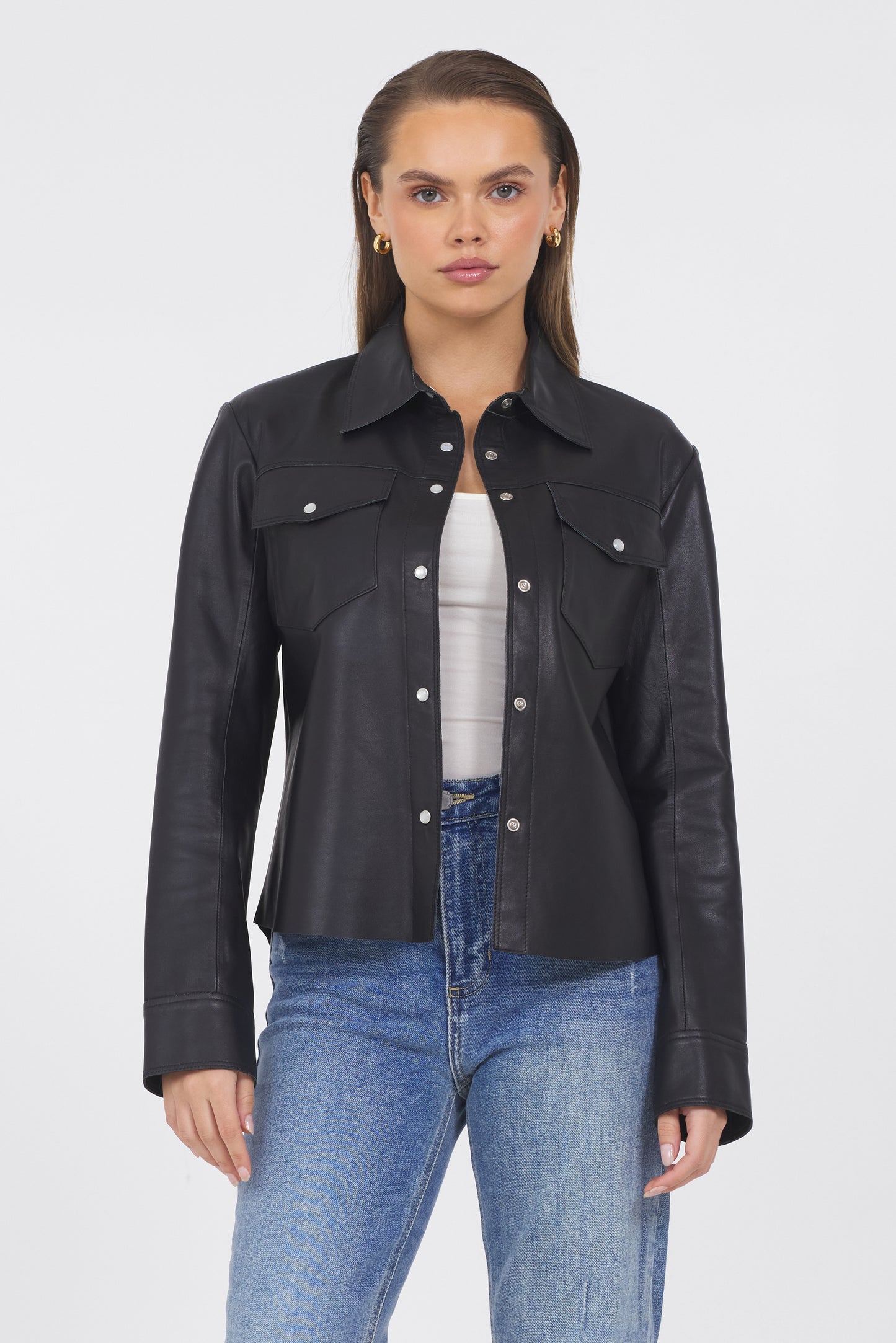 Rowan Washed Leather Jacket Black