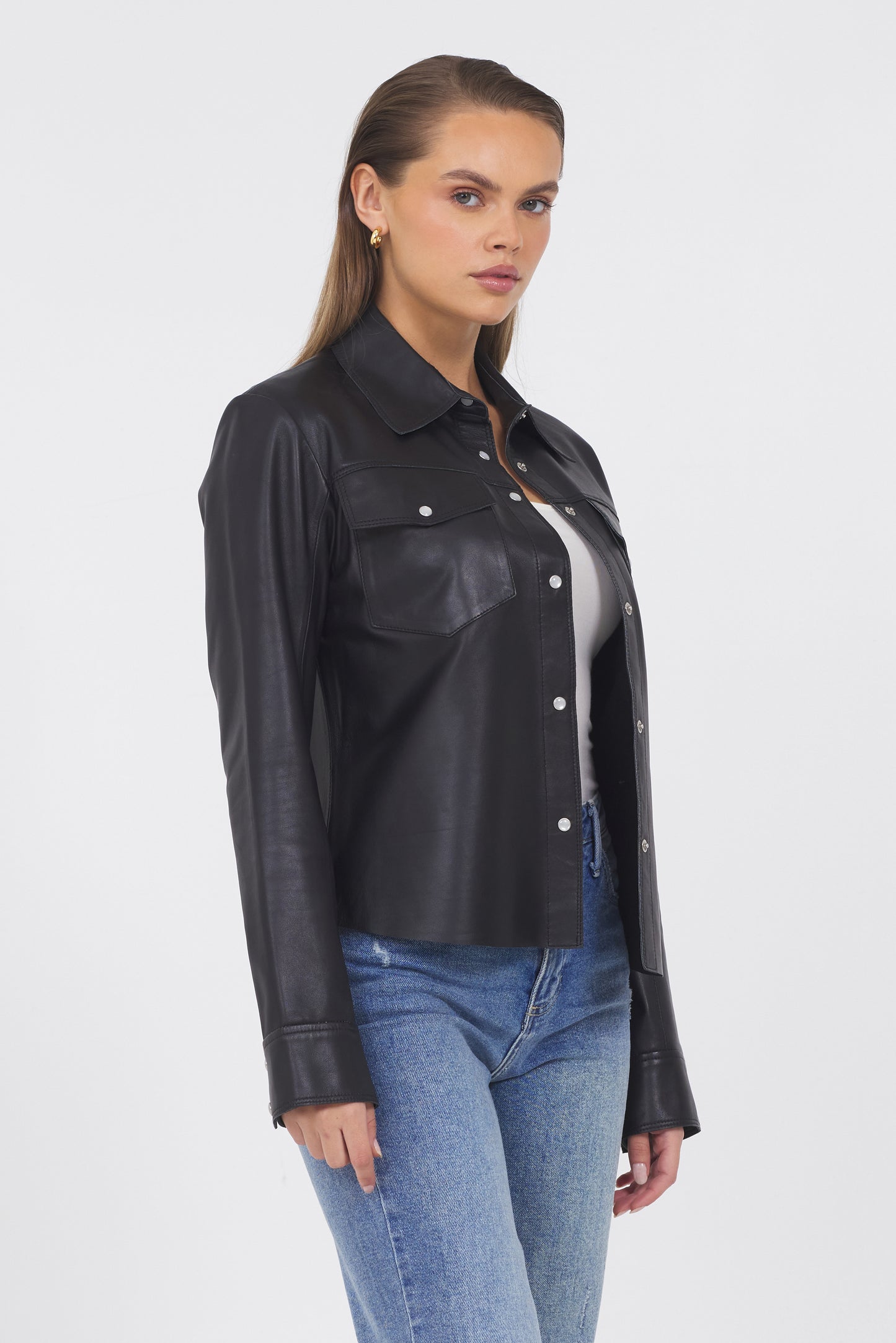 Rowan Washed Leather Jacket Black