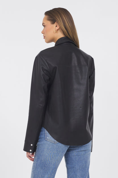 Rowan Washed Leather Jacket Black