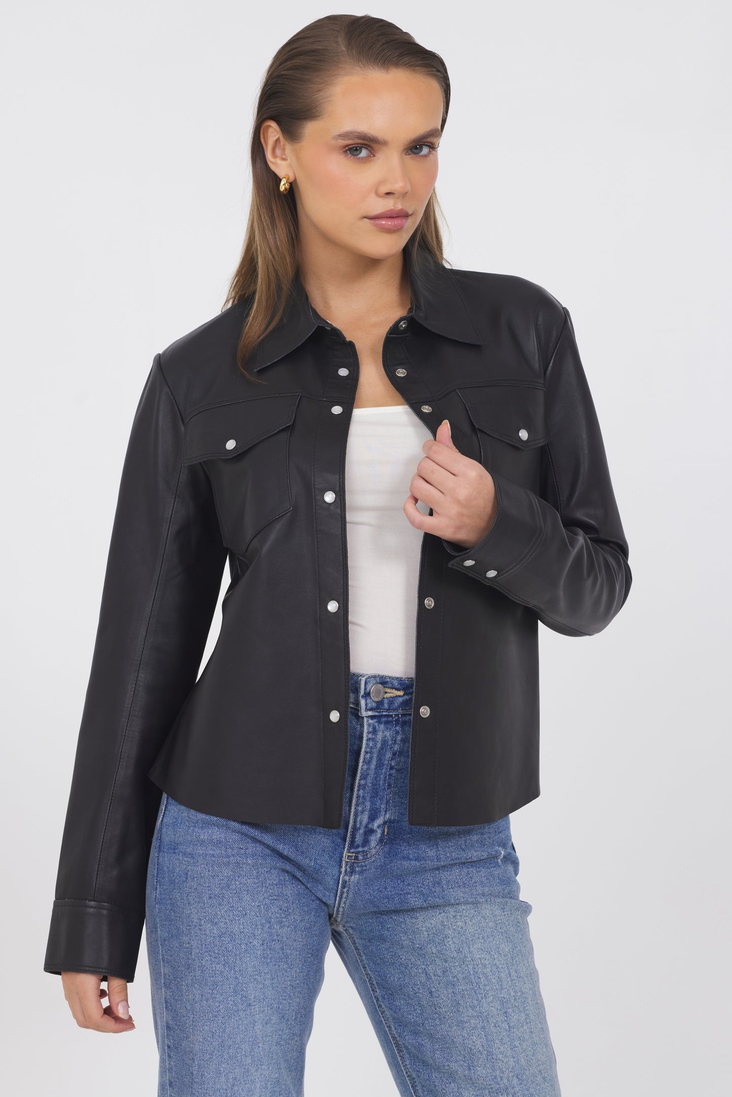 Rowan Washed Leather Jacket Black