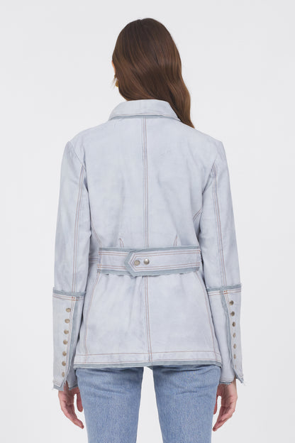 Meryl Waxed Suede Jacket Cloud