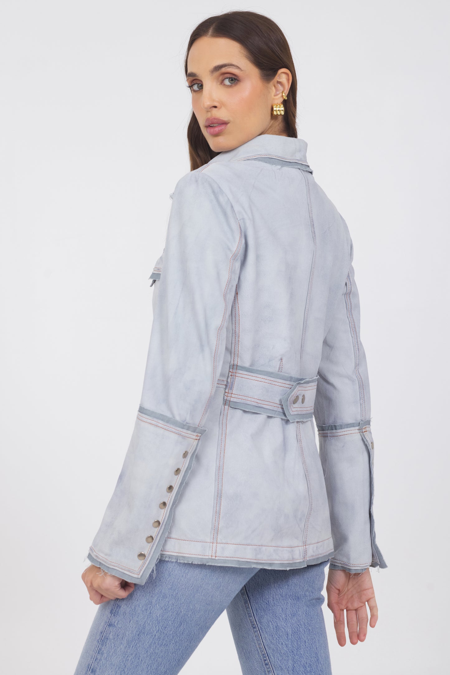 Meryl Waxed Suede Jacket Cloud