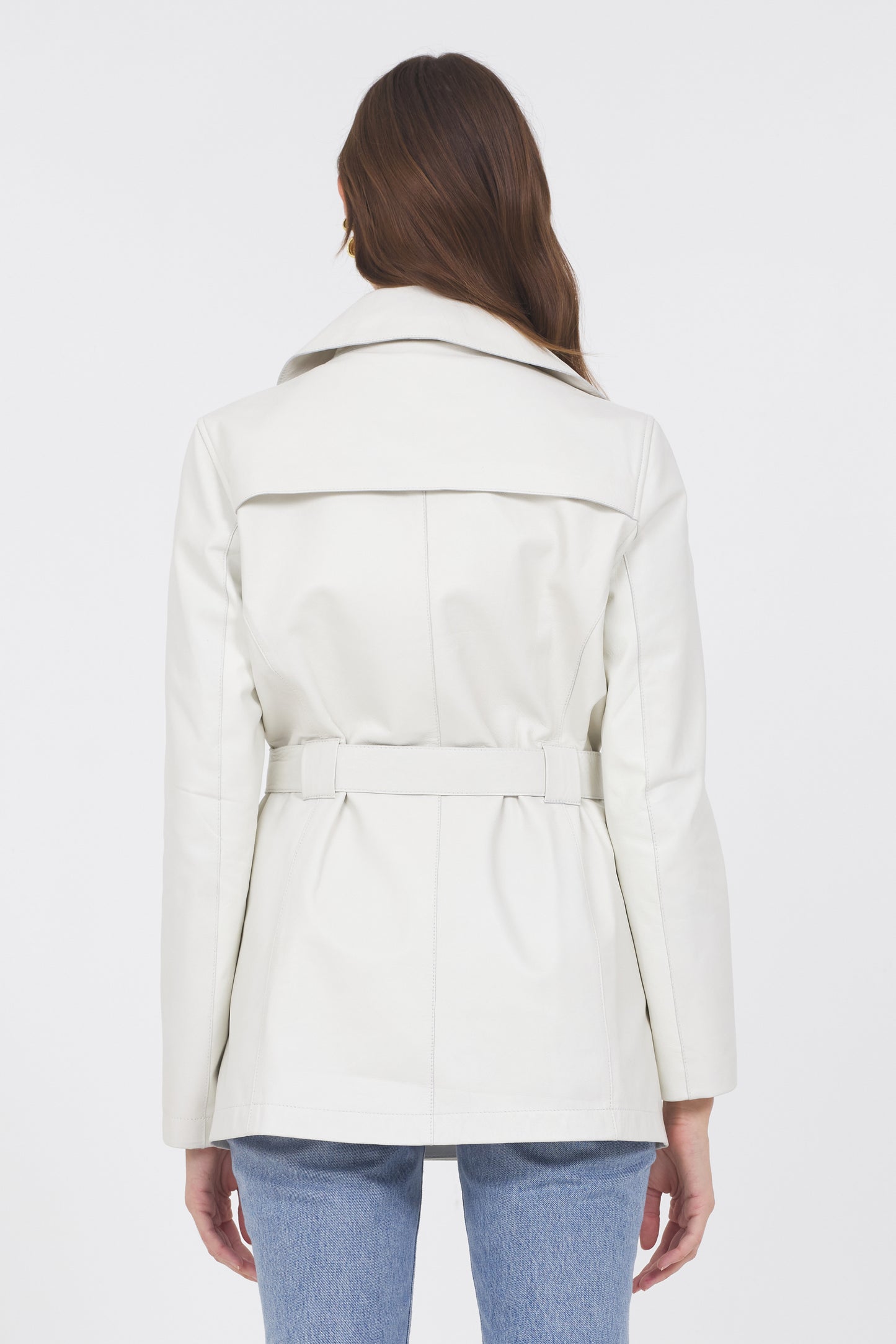 Freya Washed Leather Jacket White