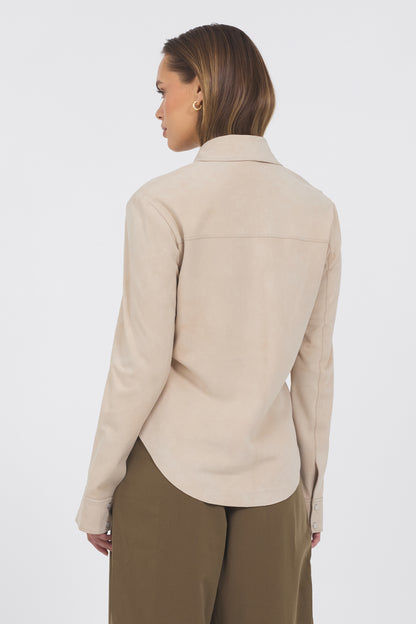 Rowan Washed Suede Jacket Beechwood