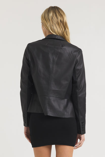 Allison Burnished Leather Jacket Black