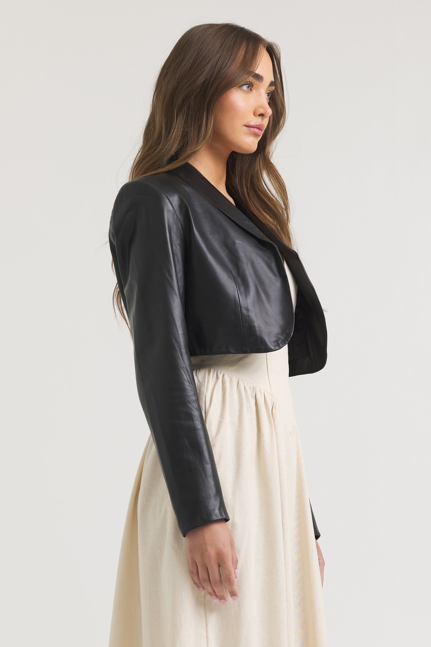 Charlie Burnished Leather Jacket Black