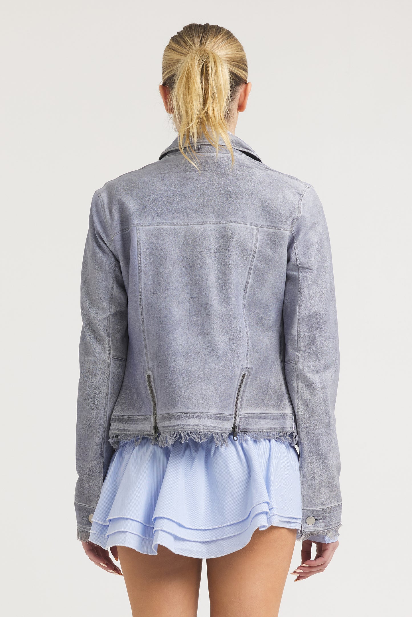 Alexa Patina Leather Jacket Blueberry