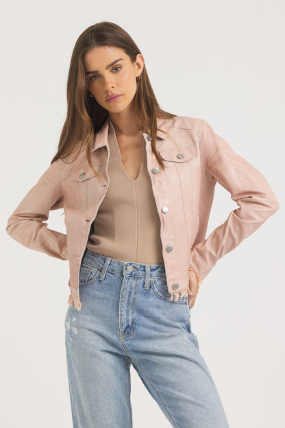 Alexa Patina Leather Jacket Pink