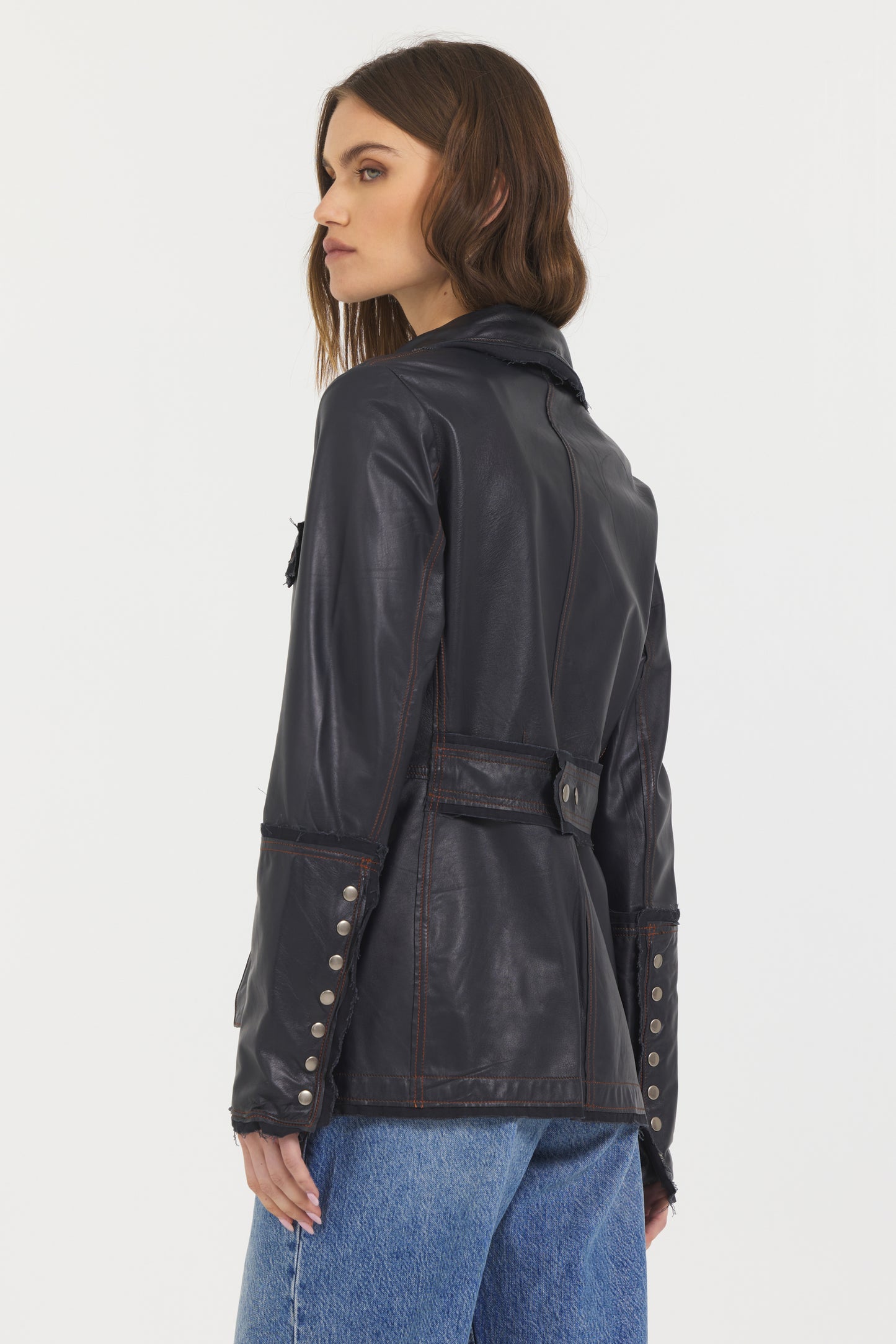 Meryl Vintage Leather Jacket Midnight