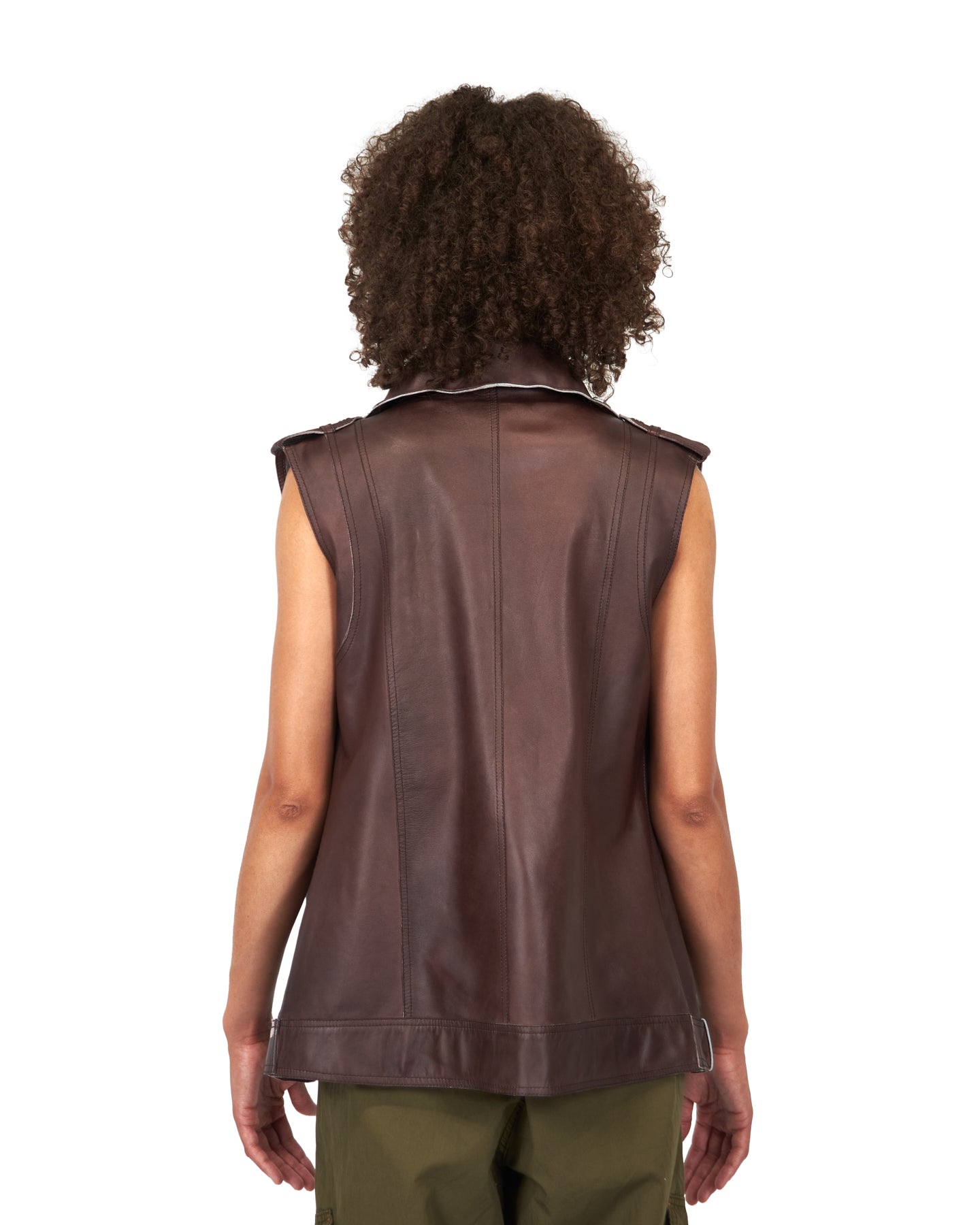 Angela Patina Leather Jacket Bark