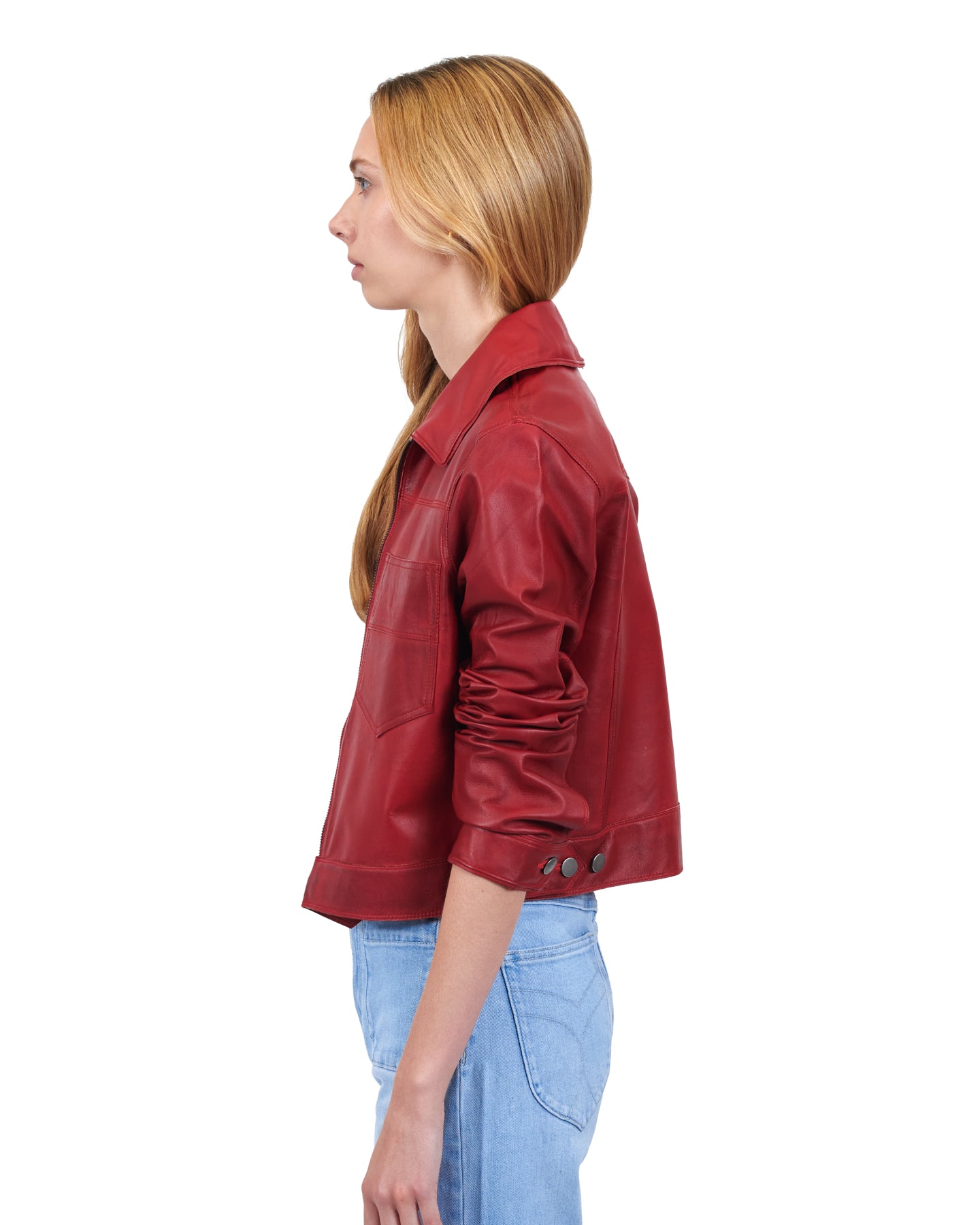 Hayden Vintage Waxed Leather Jacket Red