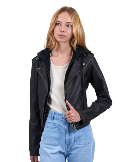 Molly Burnished Leather Jacket Chocolate