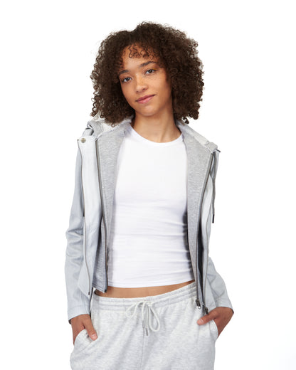 Molly Stonewash Leather Jacket White