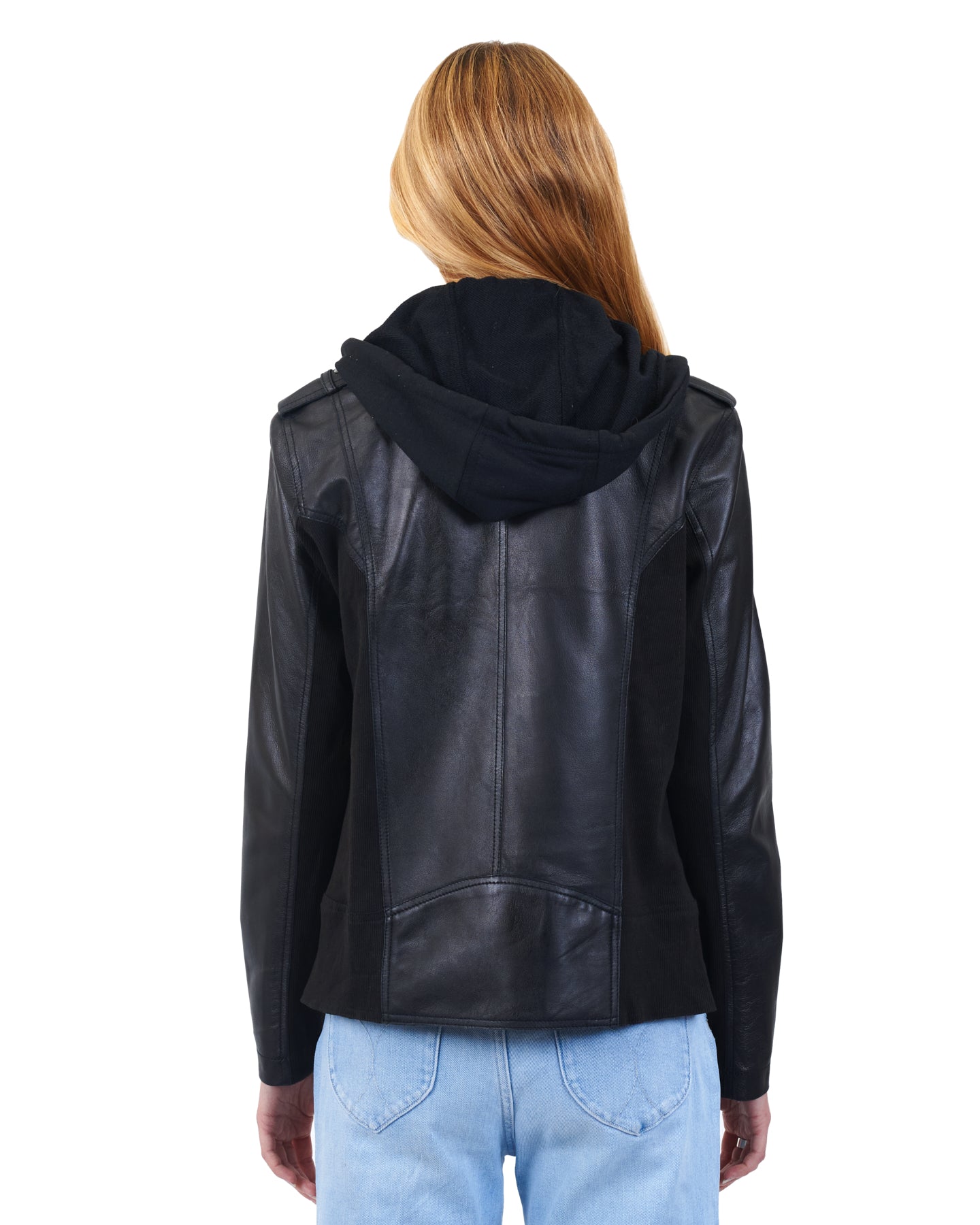 Hannah Burnished Leather Jacket Black