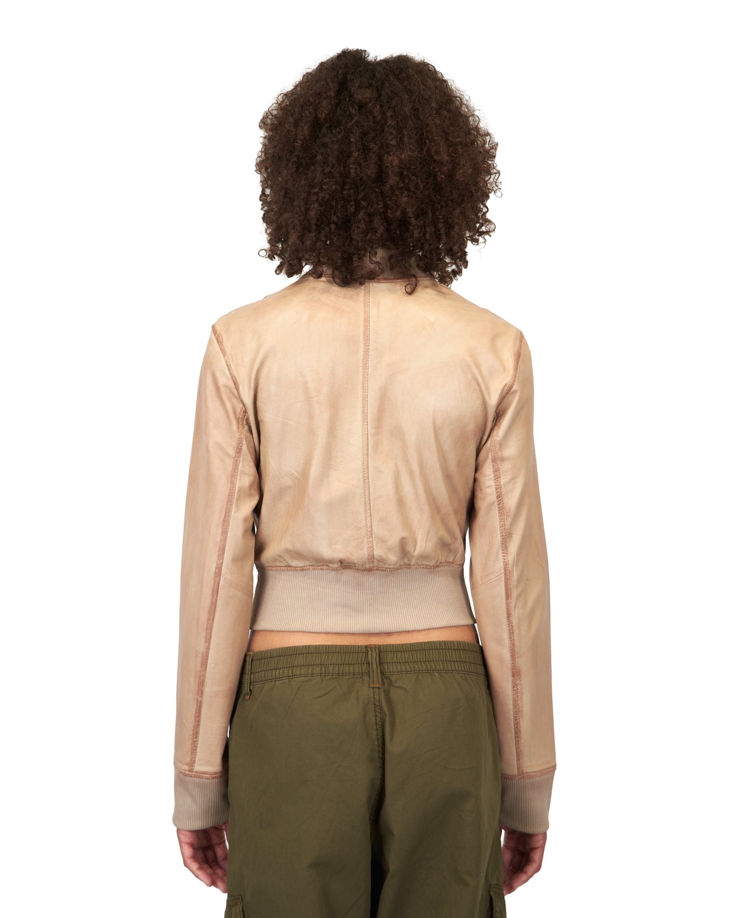 Collins Patina Leather Jacket Taupe