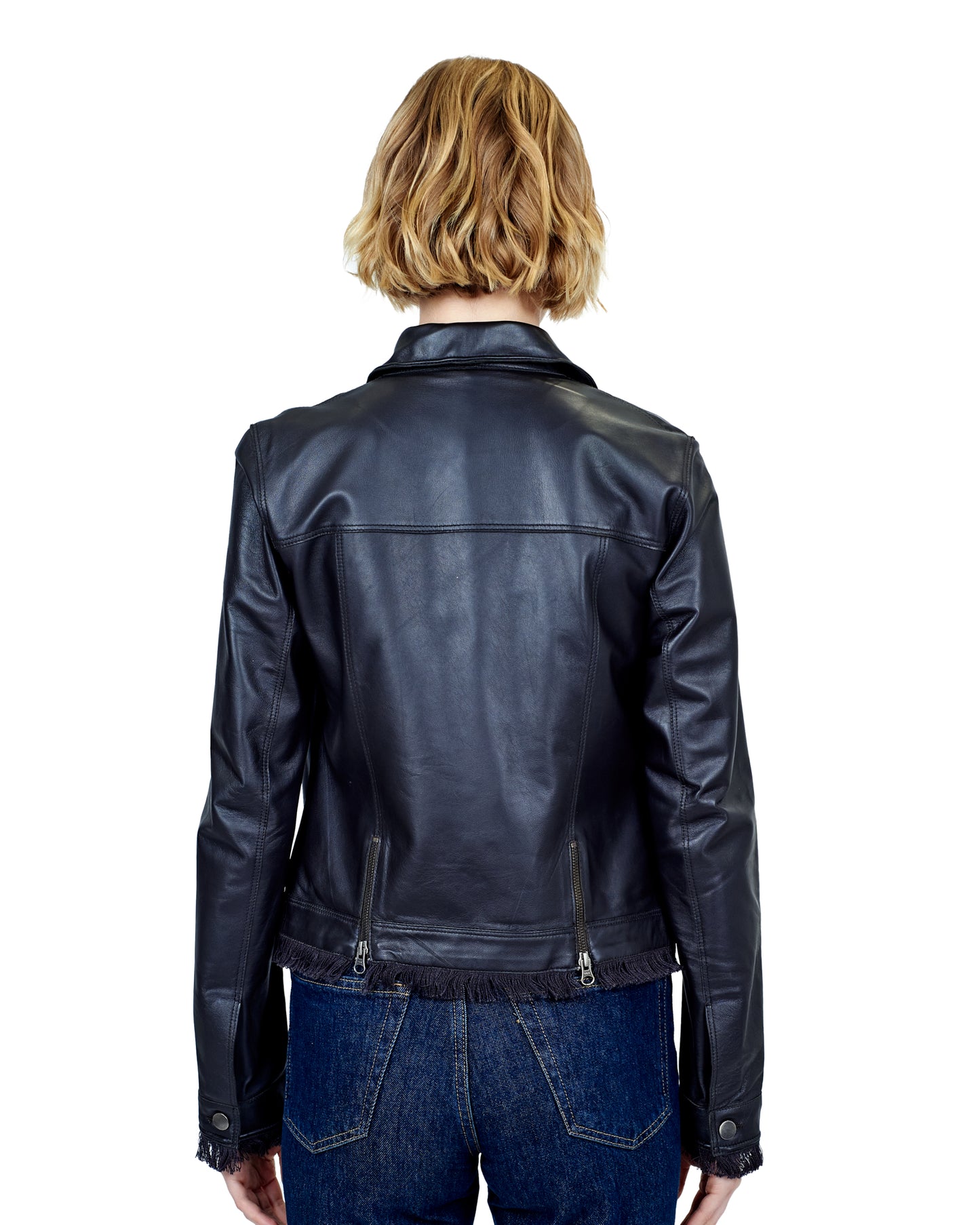 Alexa Washed Leather Jacket Sable