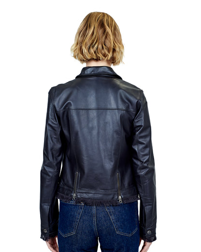 Alexa Washed Leather Jacket Sable