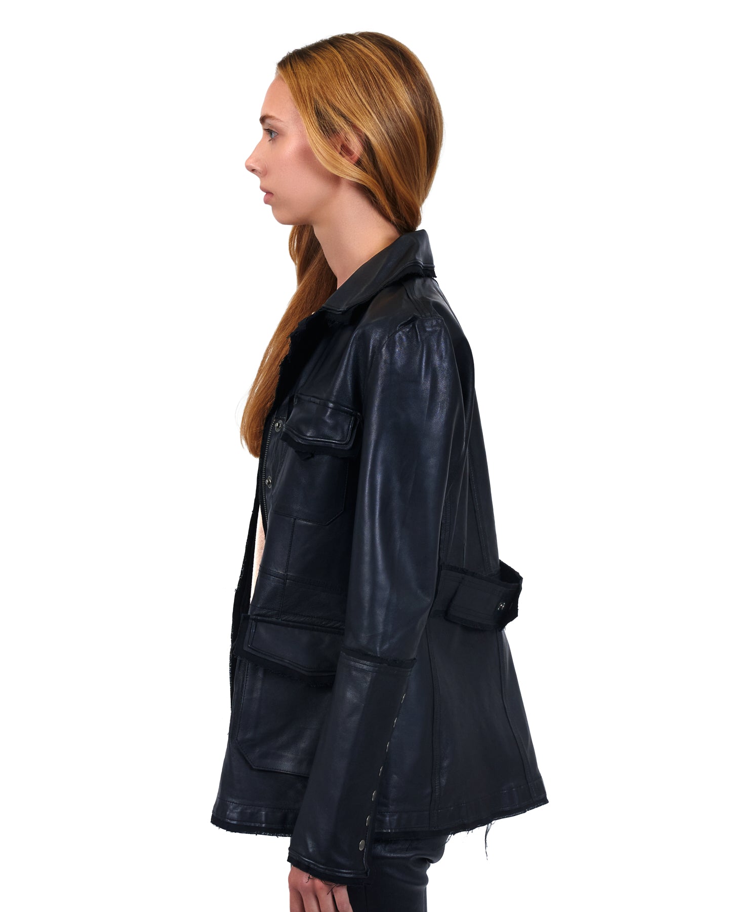 Meryl Washed Leather Jacket Black