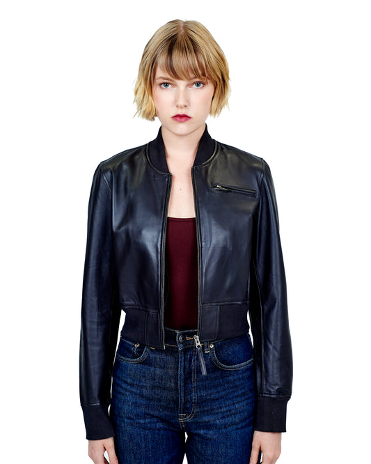 Collins Washed Leather Jacket Sable