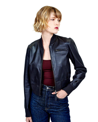 Collins Washed Leather Jacket Sable