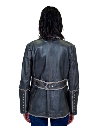 Meryl Vintage Leather Jacket Greystone