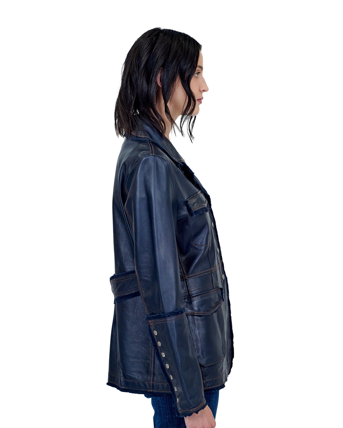 Meryl Vintage Leather Jacket Midnight