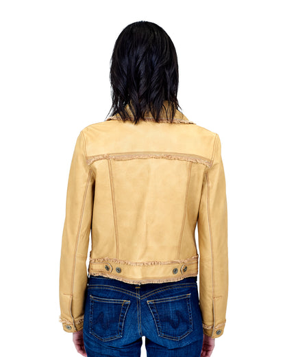 Hayden Vintage Leather Jacket Sand