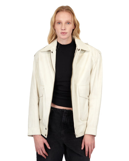 Eden Vintage Leather Jacket Coconut