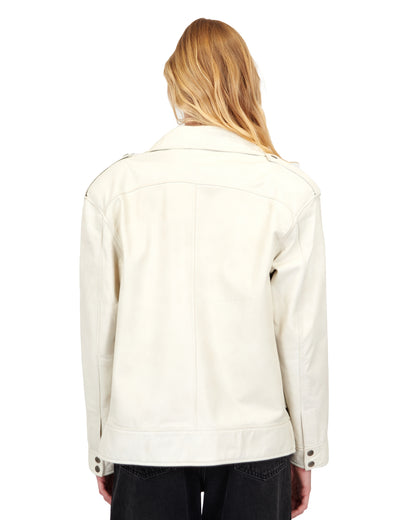 Eden Vintage Leather Jacket Coconut