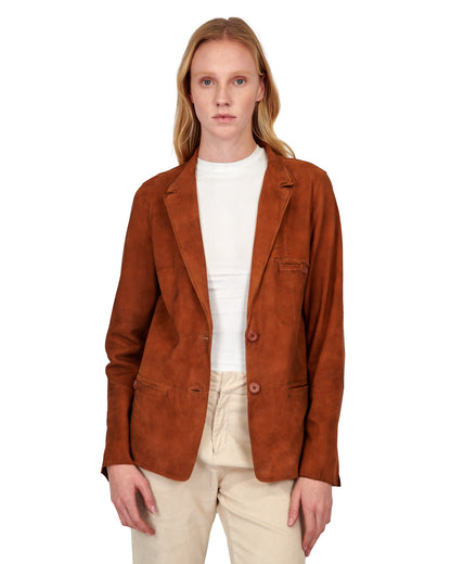 Lucia Washed Suede Jacket Mustang