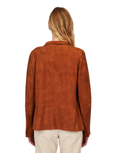 Lucia Washed Suede Jacket Mustang