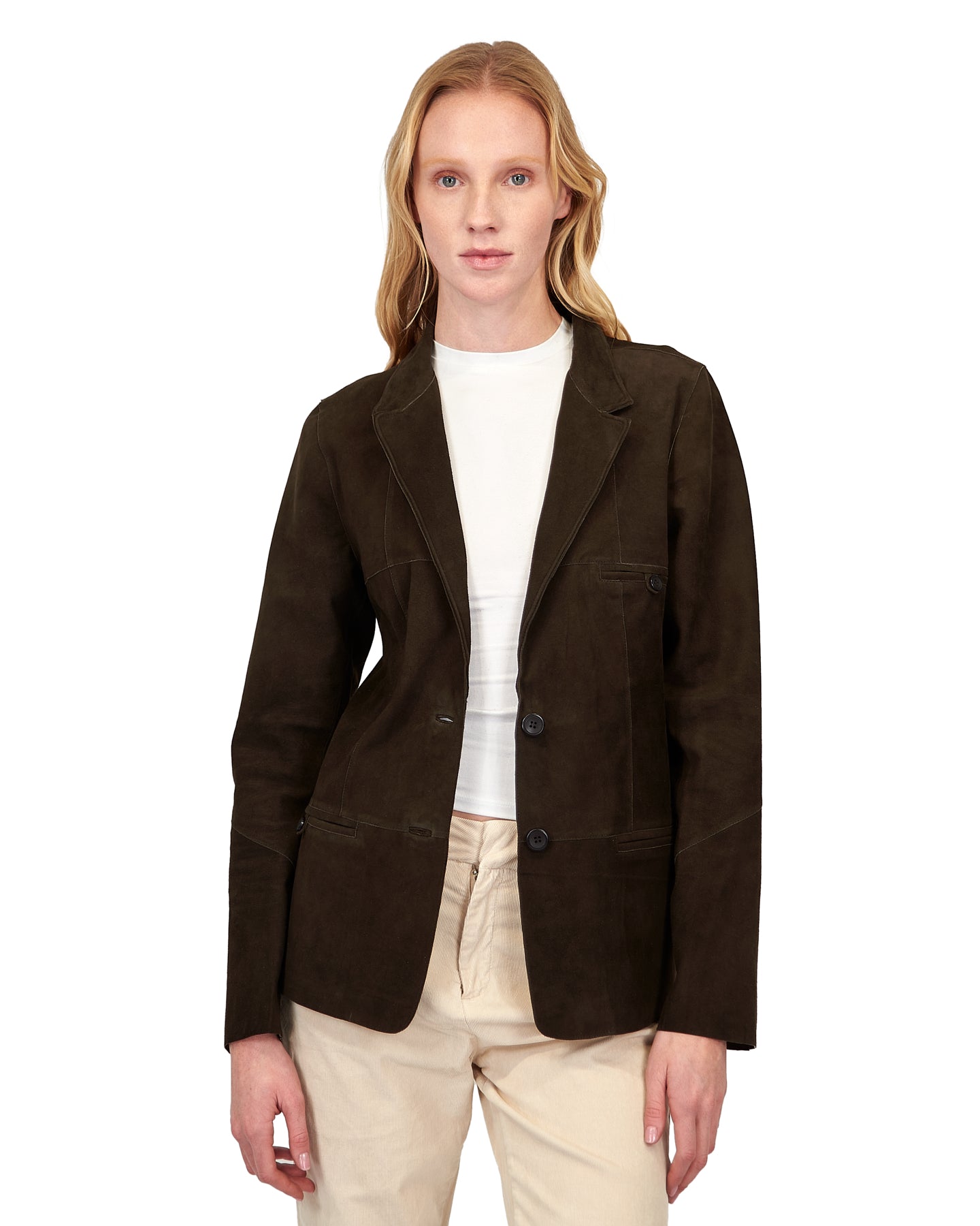 Lucia Washed Suede Jacket Sable