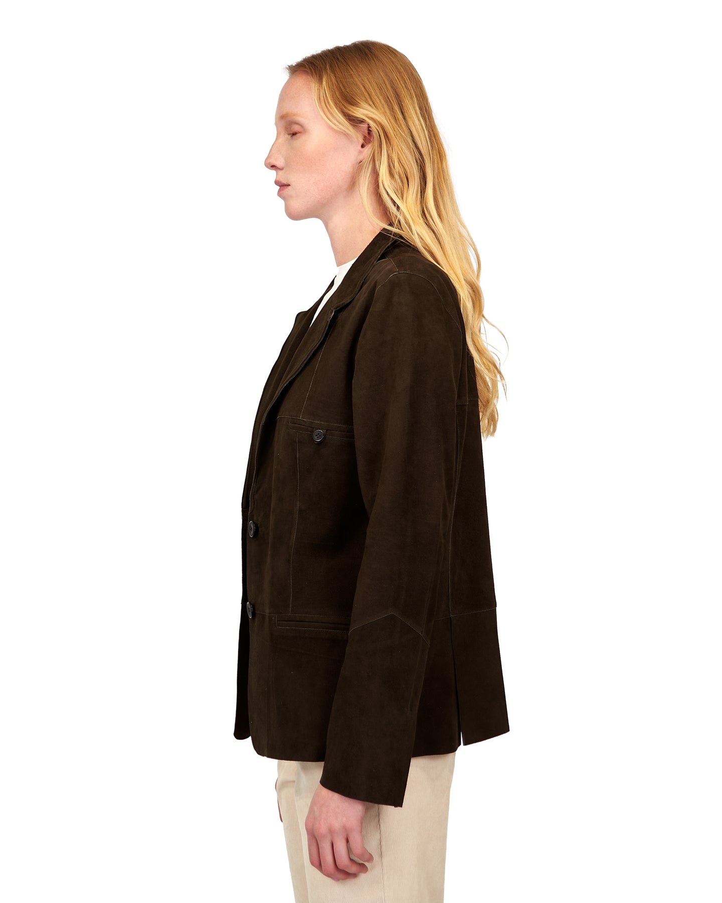 Lucia Washed Suede Jacket Sable