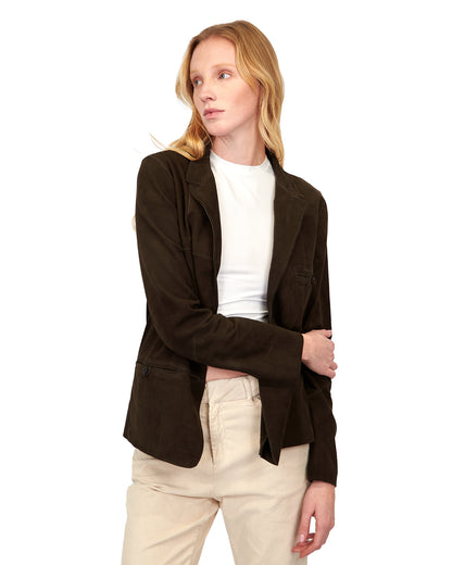 Lucia Washed Suede Jacket Sable