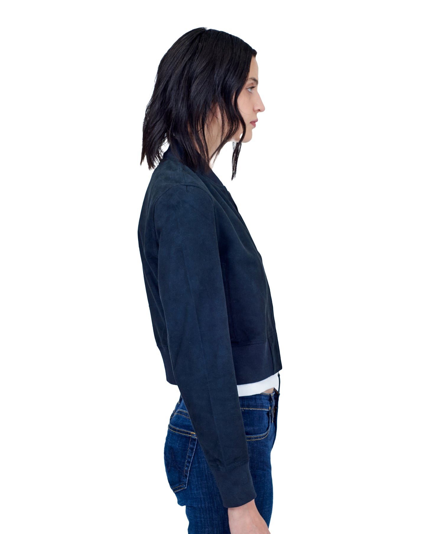 Collins Washed Suede Jacket Midnight