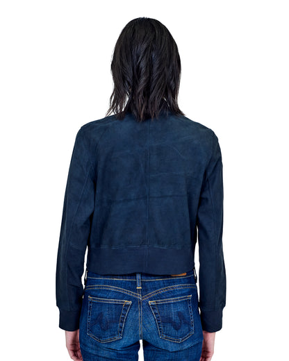 Collins Washed Suede Jacket Midnight