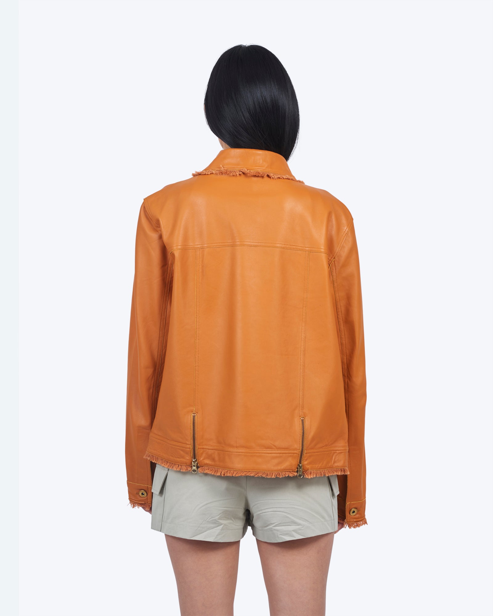 Burnt orange hot sale leather jacket