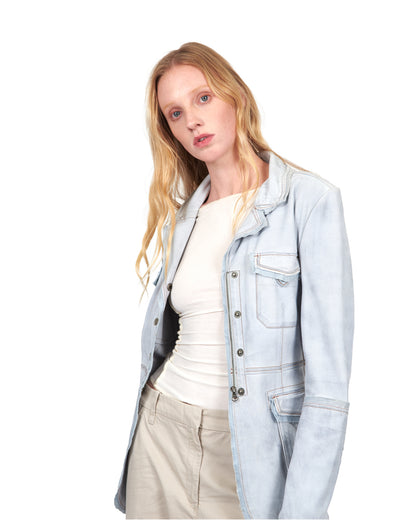 Meryl Waxed Suede Jacket Cloud