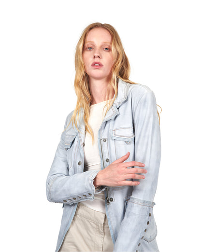 Meryl Waxed Suede Jacket Cloud