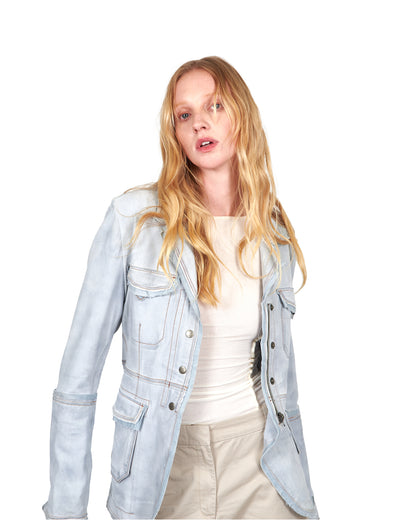 Meryl Waxed Suede Jacket Cloud