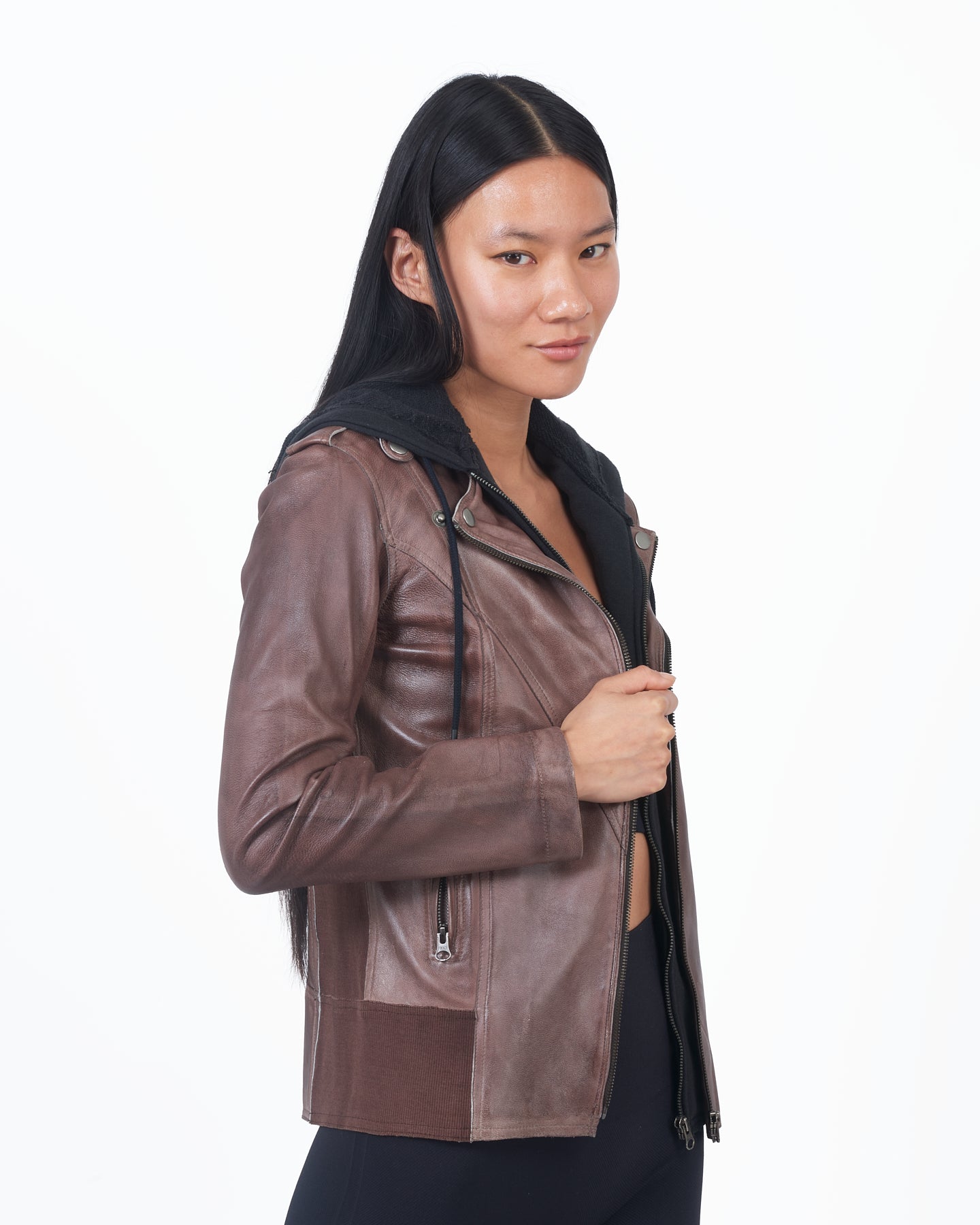 Thea leather racer on sale jacket