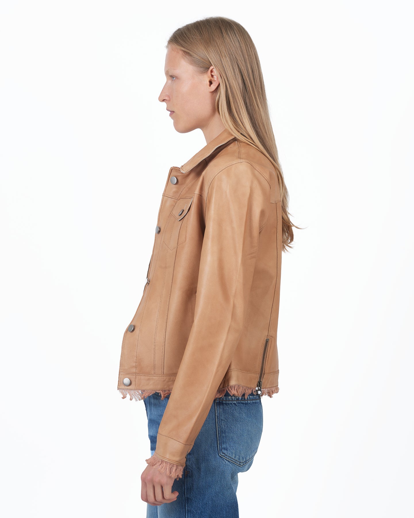 Thea leather racer outlet jacket