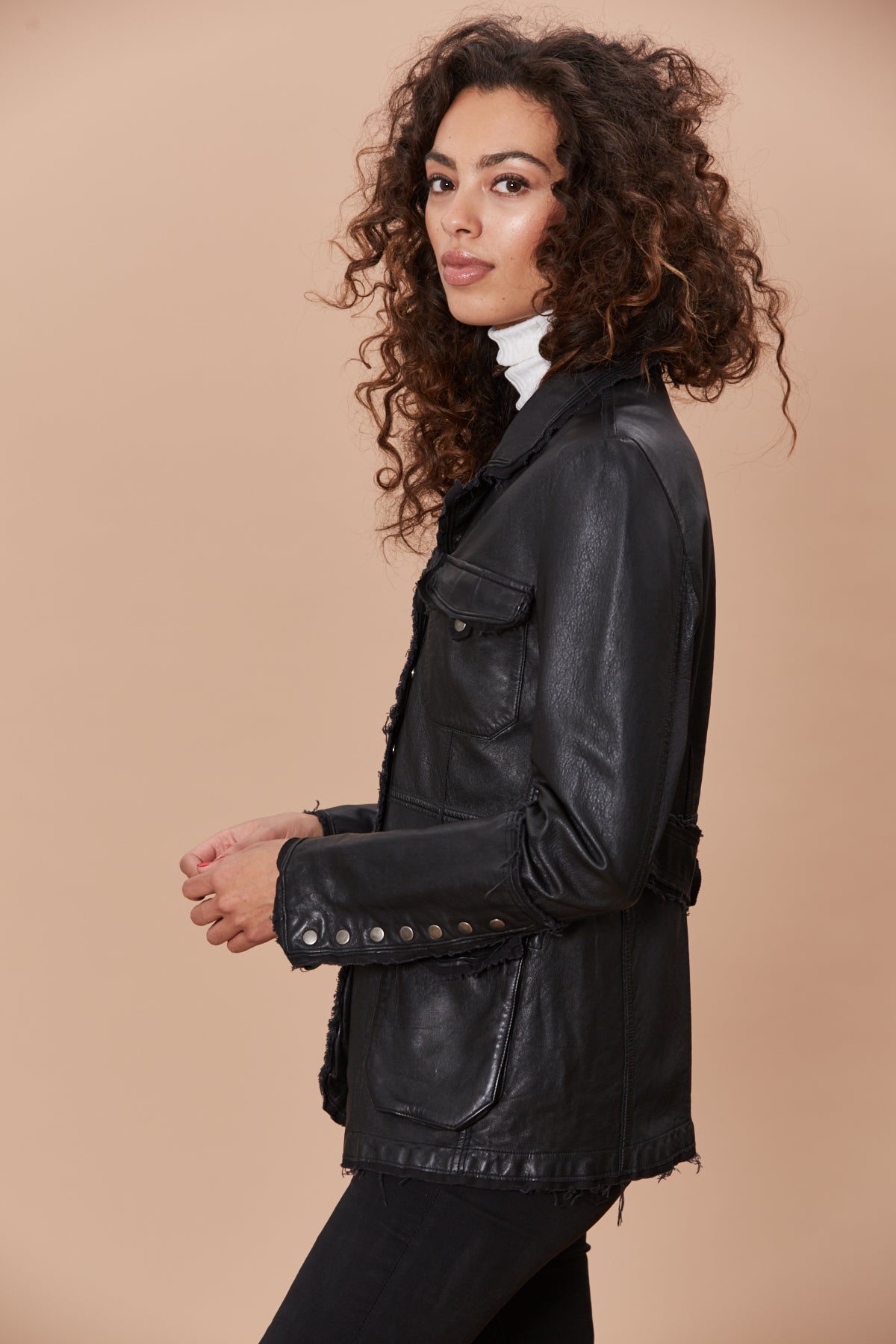 Meryl utility leather jacket – jakett